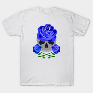 Blue Rose Skull T-Shirt